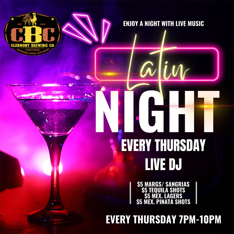 Thursday Latin Night with Live DJ at Clermont Brewing Company